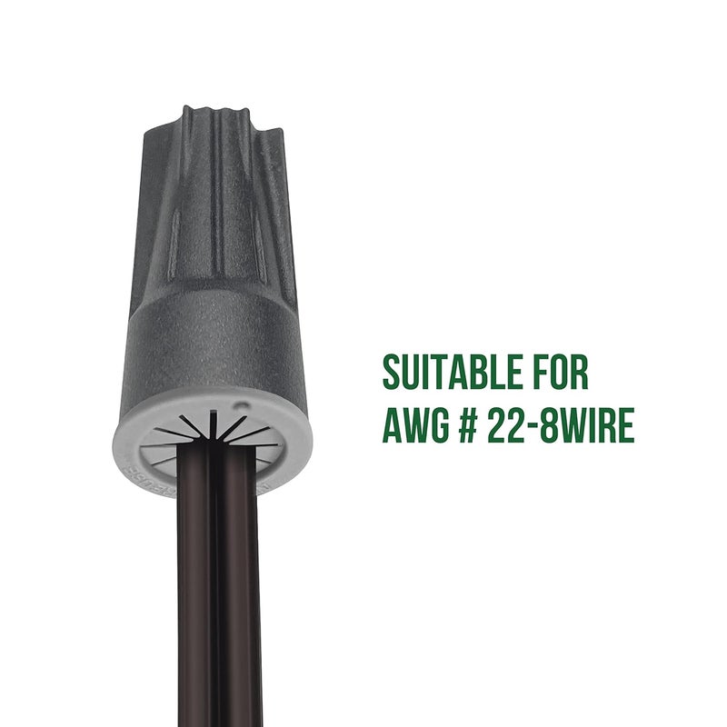 GKOLED 30PCS AWG #22-8 Waterproof Wire Connectors, Silicone Filled Outdoor Electrical Screw Terminals, Wire Splice Connector for LED Landscape Lighting, Patio and Deck Lighting, Dark Gray - Image 4